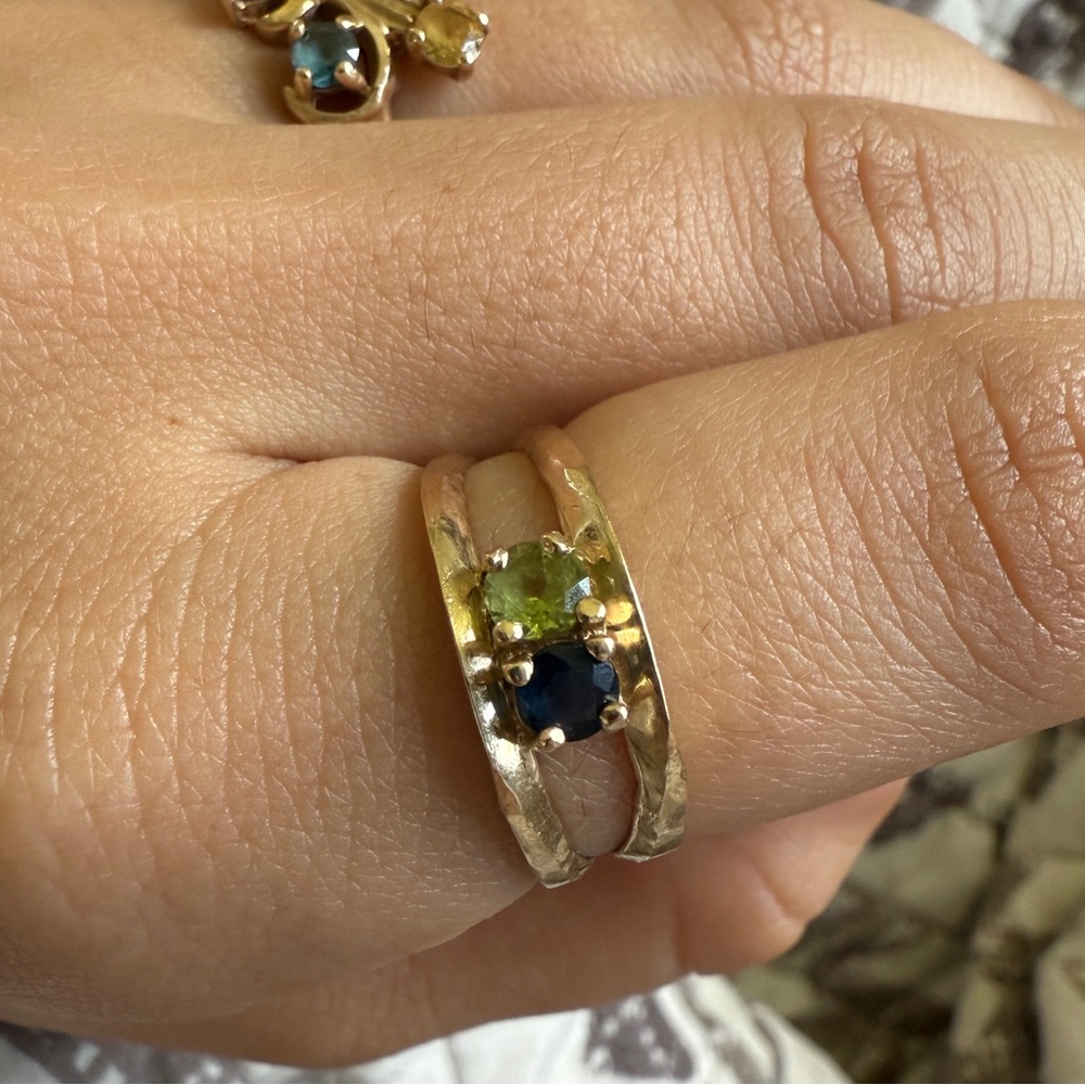 10k Yellow Gold two-stone ring